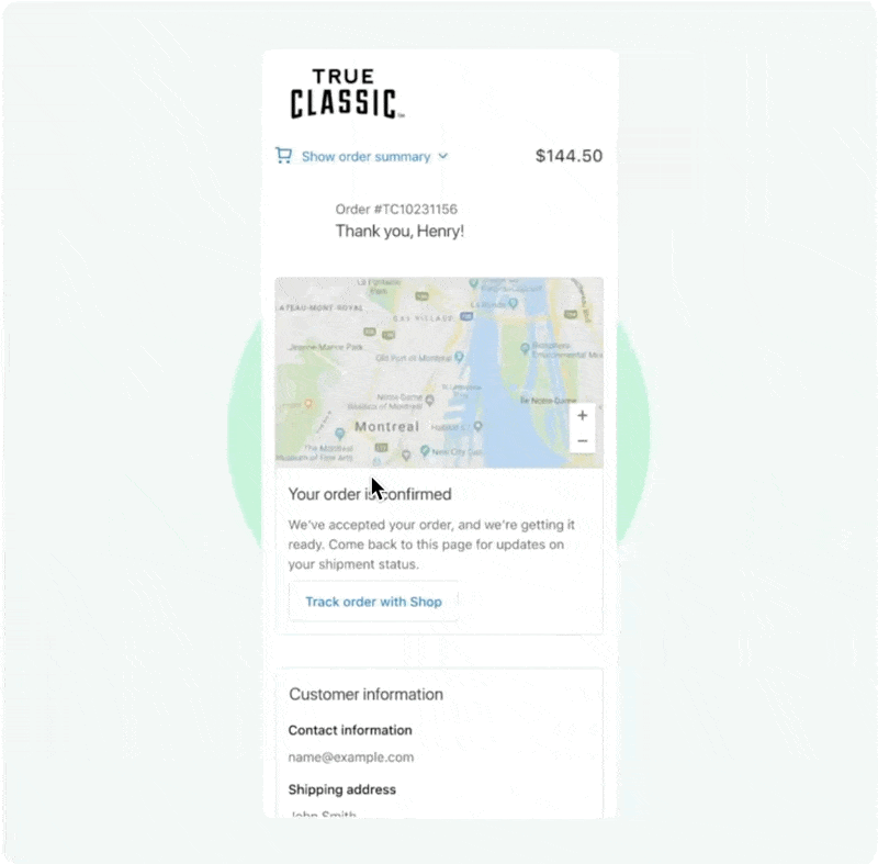Post-purchase upsell receipt